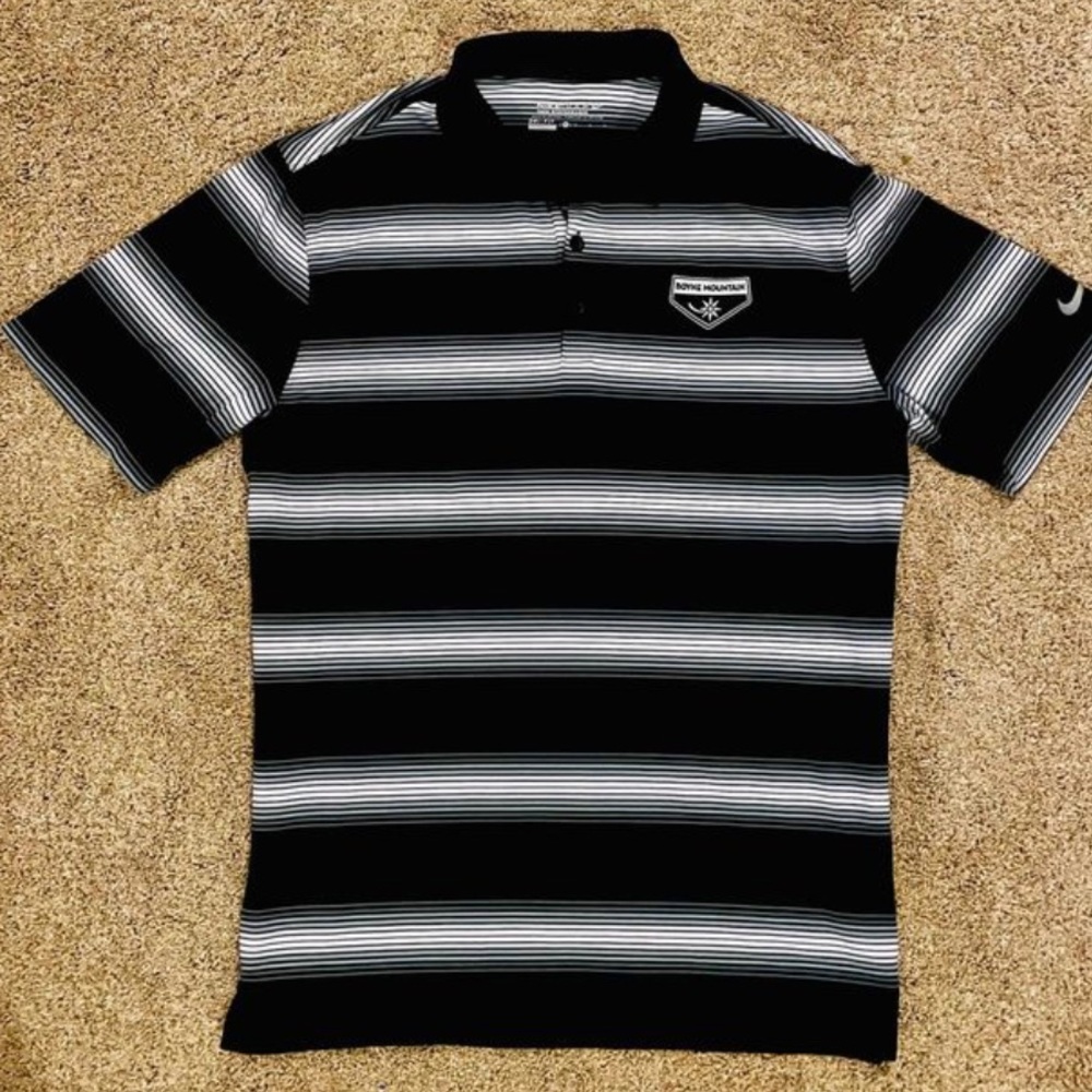 NIKE GOLF dri-fit golf polo-M-white/gray/black stripes-Like new condition!